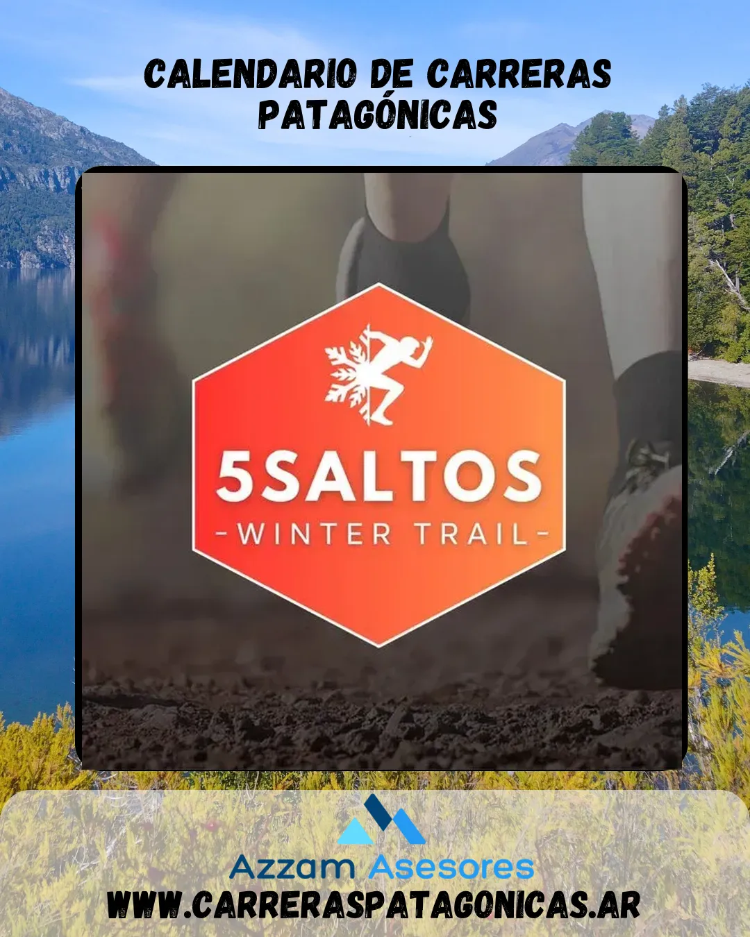 Flyer de Desafío 5 Saltos Winter Trail 2024