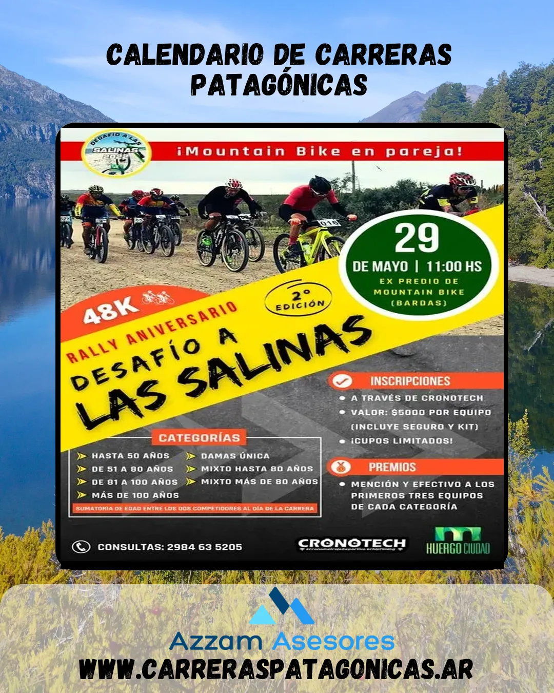 Flyer de DESAFÍO A LAS SALINAS MTB 2022 – 2° edición 2022