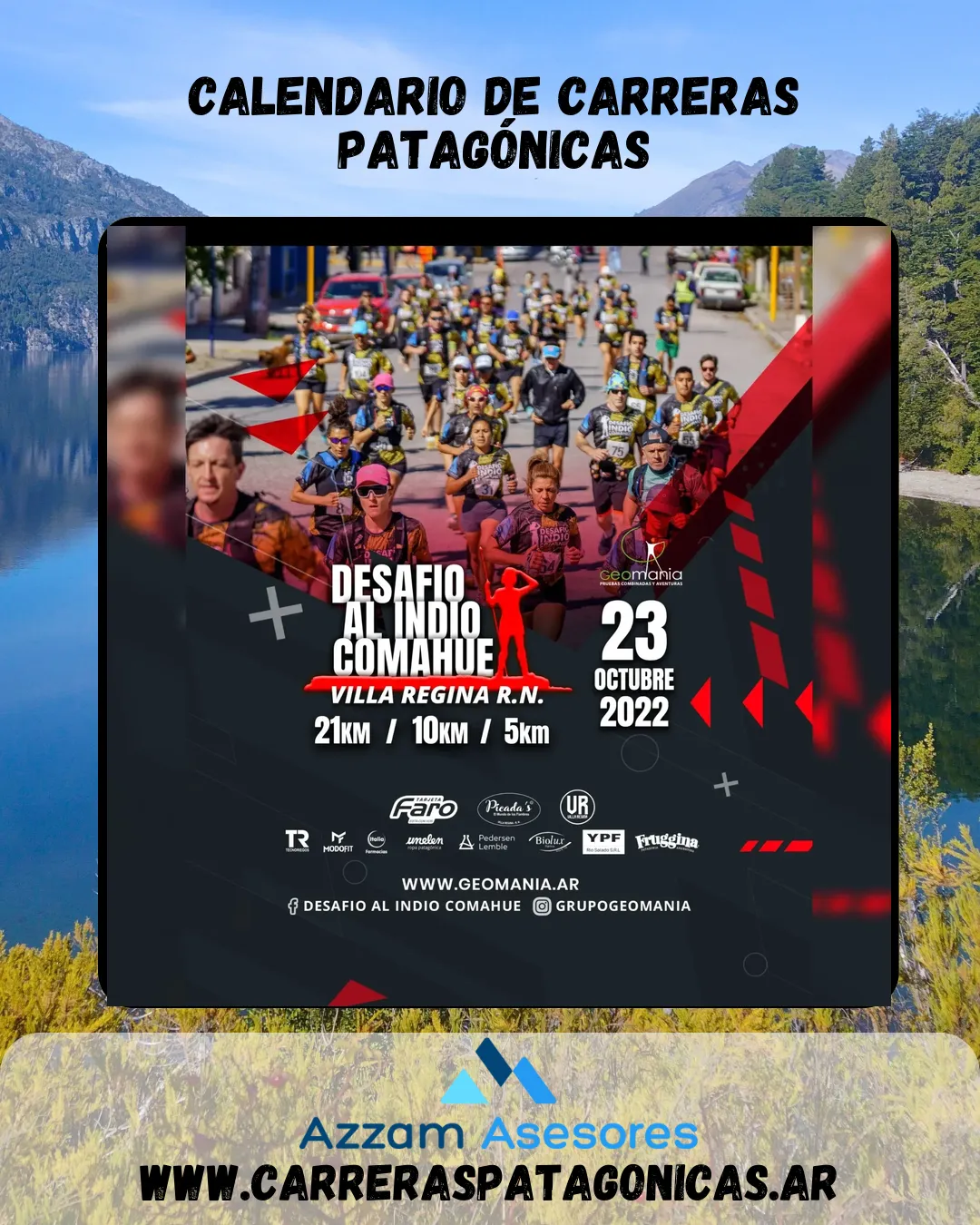 Flyer de Desafío al Indio Comahue 2022