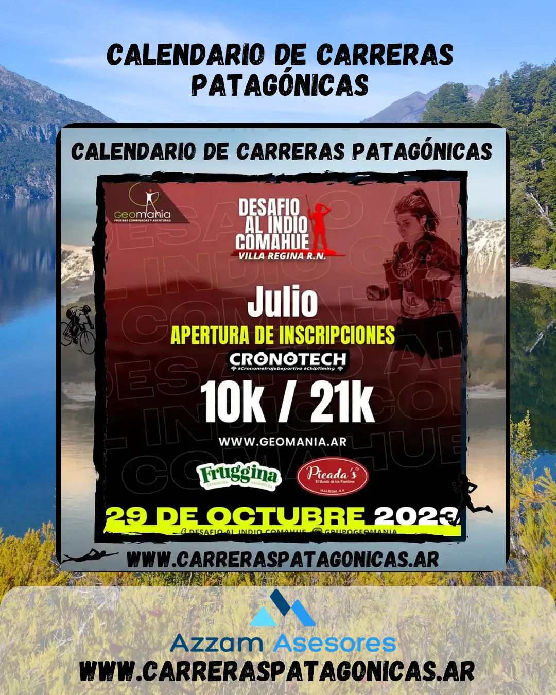 Flyer de Desafío al Indio Comahue 2023