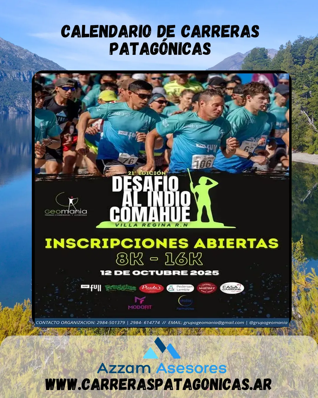 Flyer de Desafío al Indio Comahue 2025
