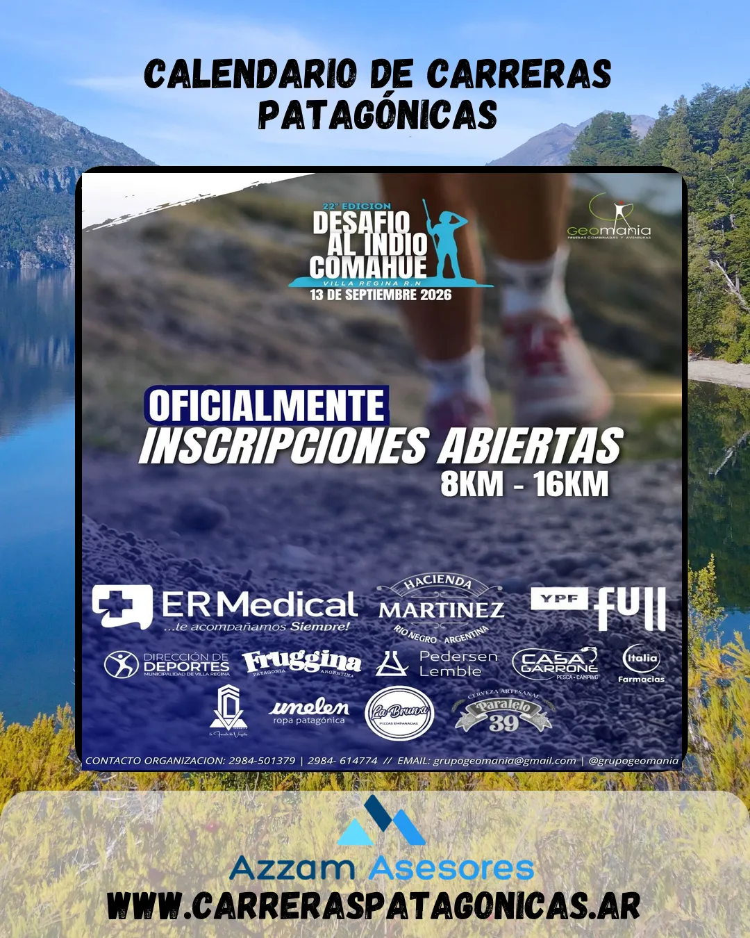 Flyer de Desafío al Indio Comahue 2026