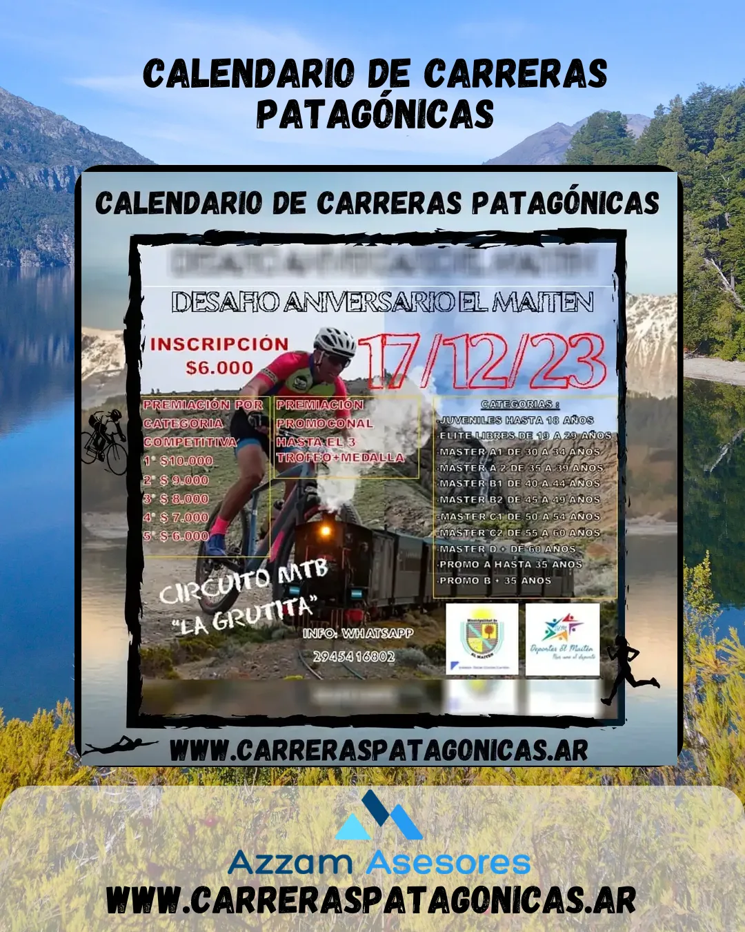 Flyer de Desafío Aniversario El Maitén 2023