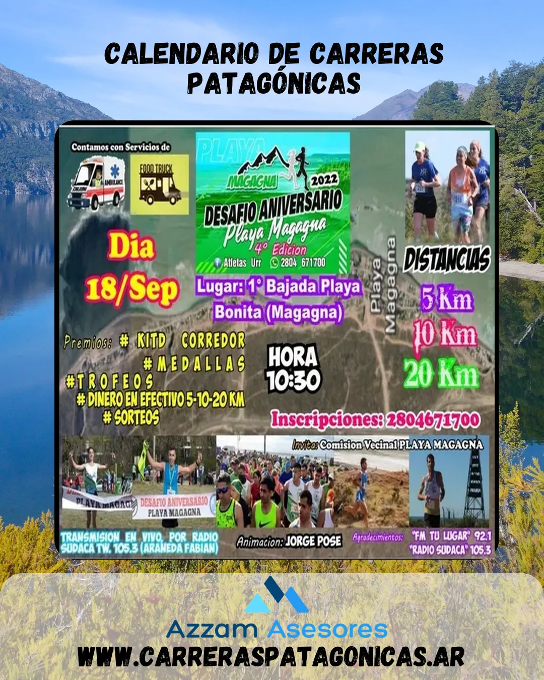 Flyer de DESAFÍO ANIVERSARIO PLAYA MAGAGNA 2022- 4° Edición 2022