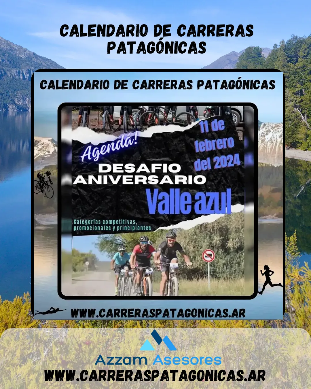 Flyer de Desafío Aniversario Valle Azul 2024