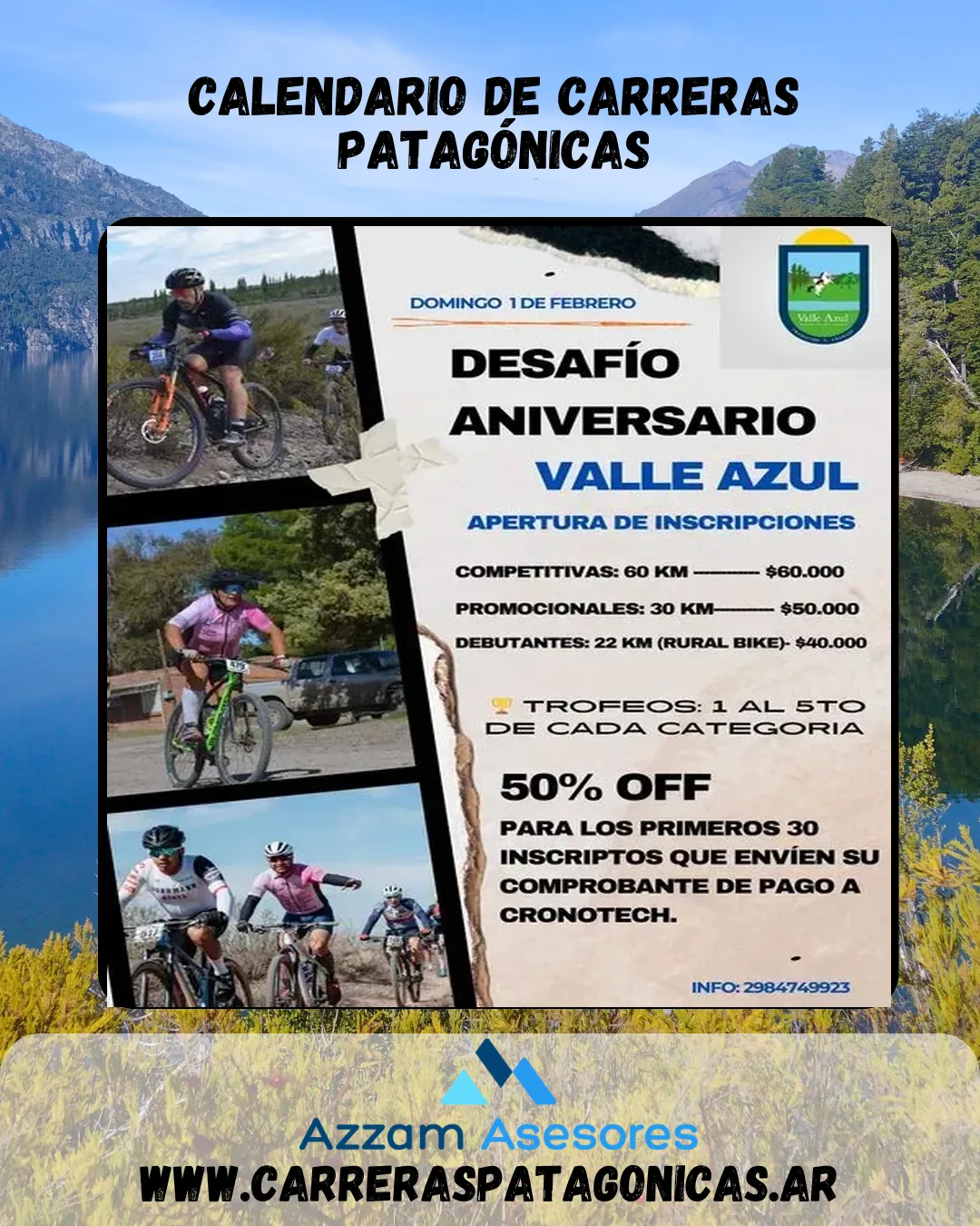 Flyer de Desafío Aniversario Valle Azul 2026