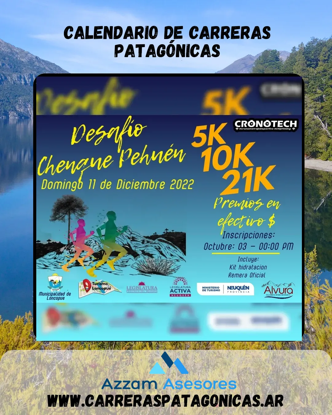 Flyer de Desafío Chenque Pehuén 2022