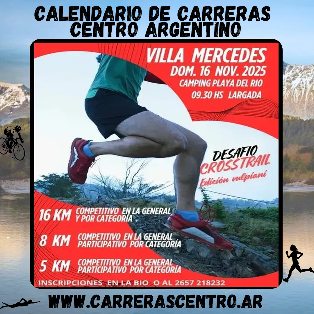 Flyer de Desafío Cross Trail Villa Mercedes 2025