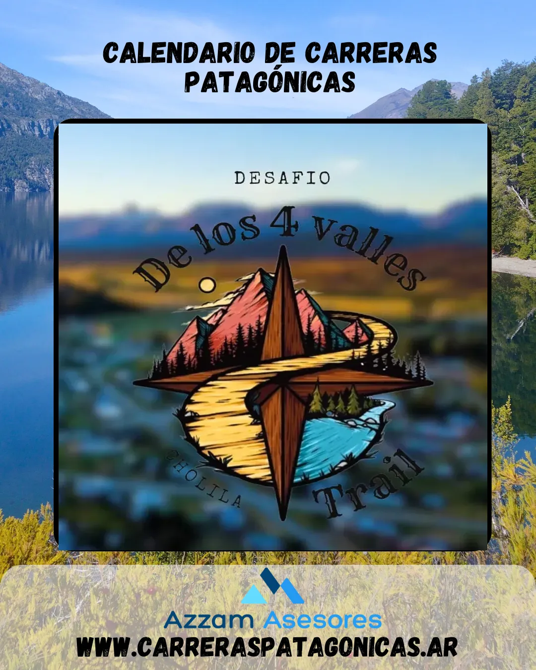 Flyer de Desafío de los 4 Valles Trail 2025