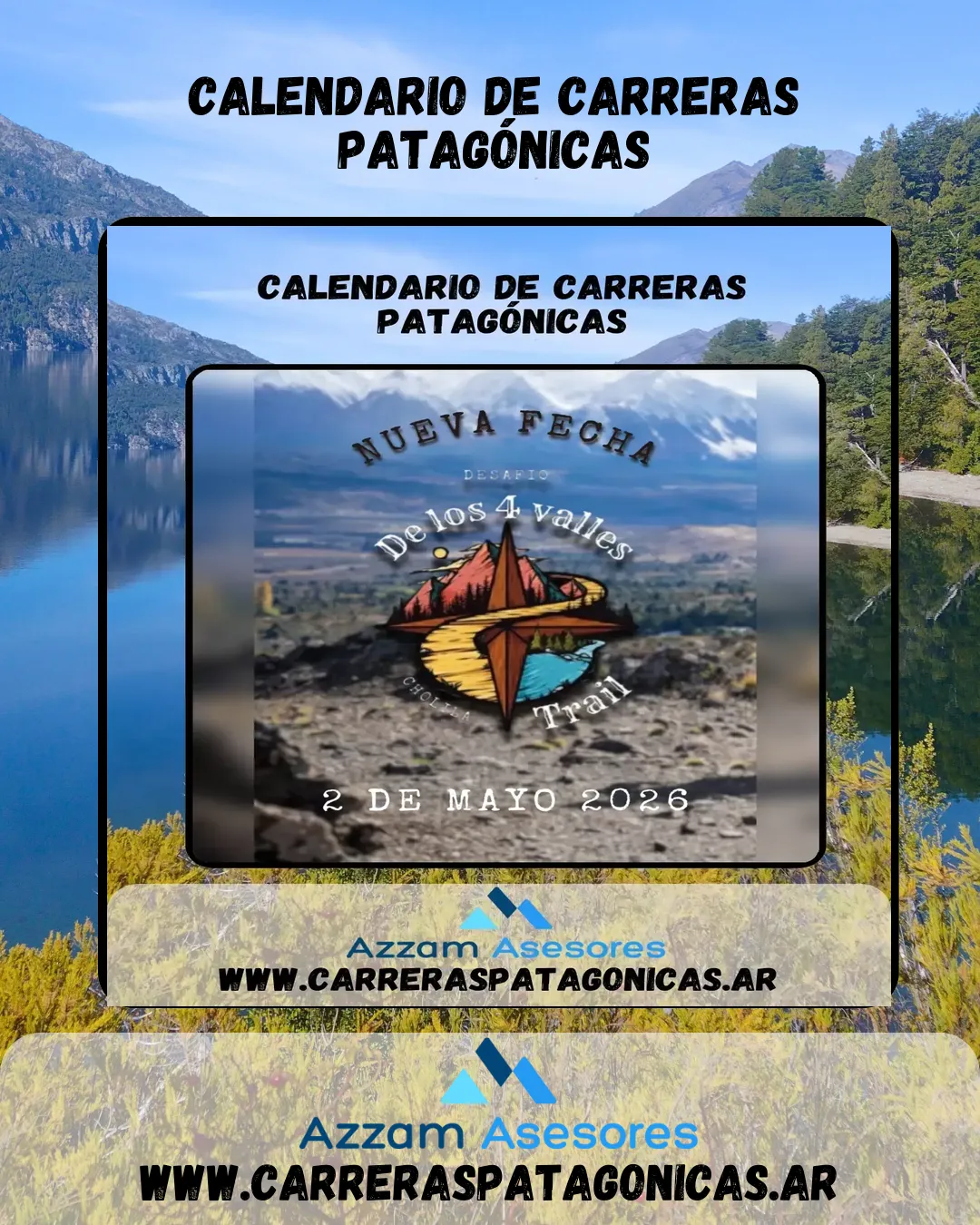 Flyer de Desafío de los 4 Valles Trail 2026