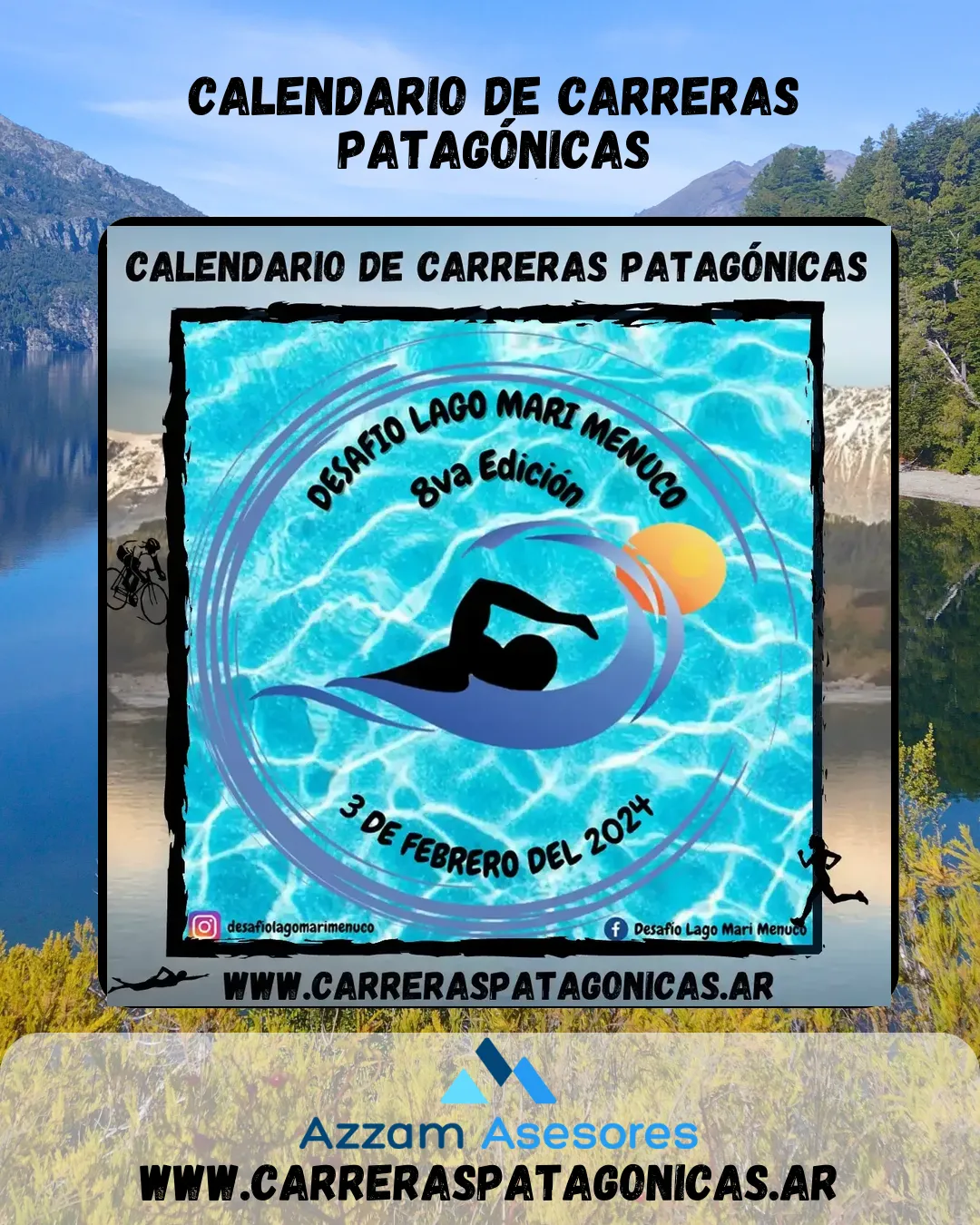 Flyer de Desafío Lago Mari Menuco 2024