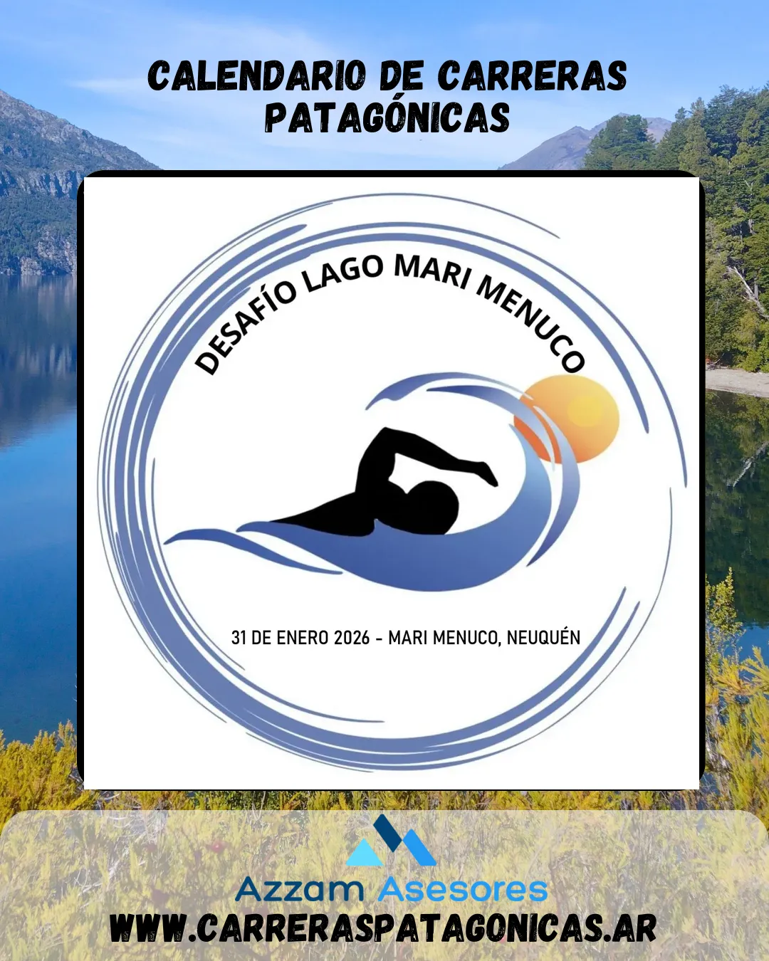 Flyer de Desafío Lago Mari Menuco 2026
