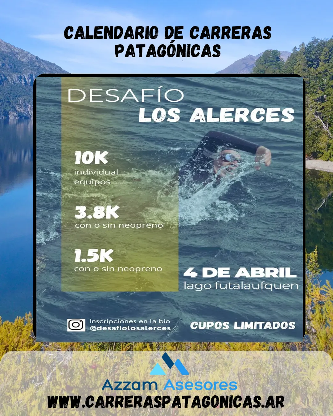 Flyer de Desafío Los Alerces 2026