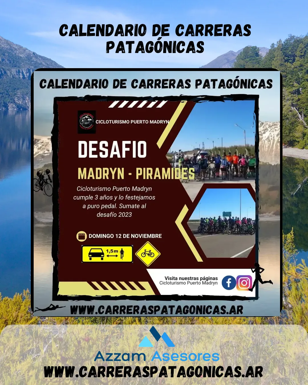 Flyer de Desafío Madryn y Pirámides 2023