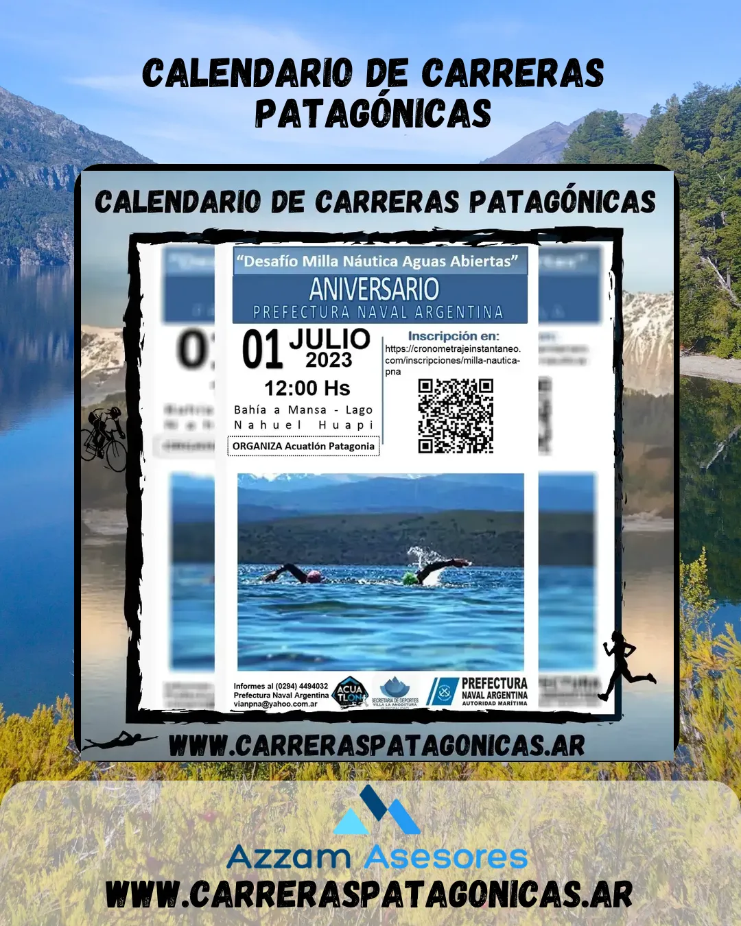 Flyer de Desafío Milla Náutica Aguas Abiertas 2023