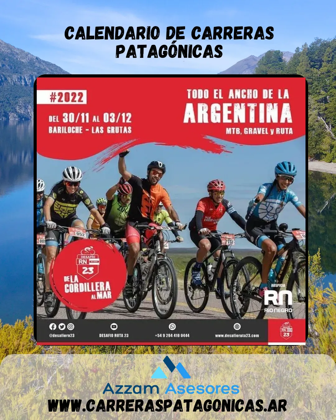 Flyer de DESAFÍO RUTA 23 – De la Cordillera al Mar 2022