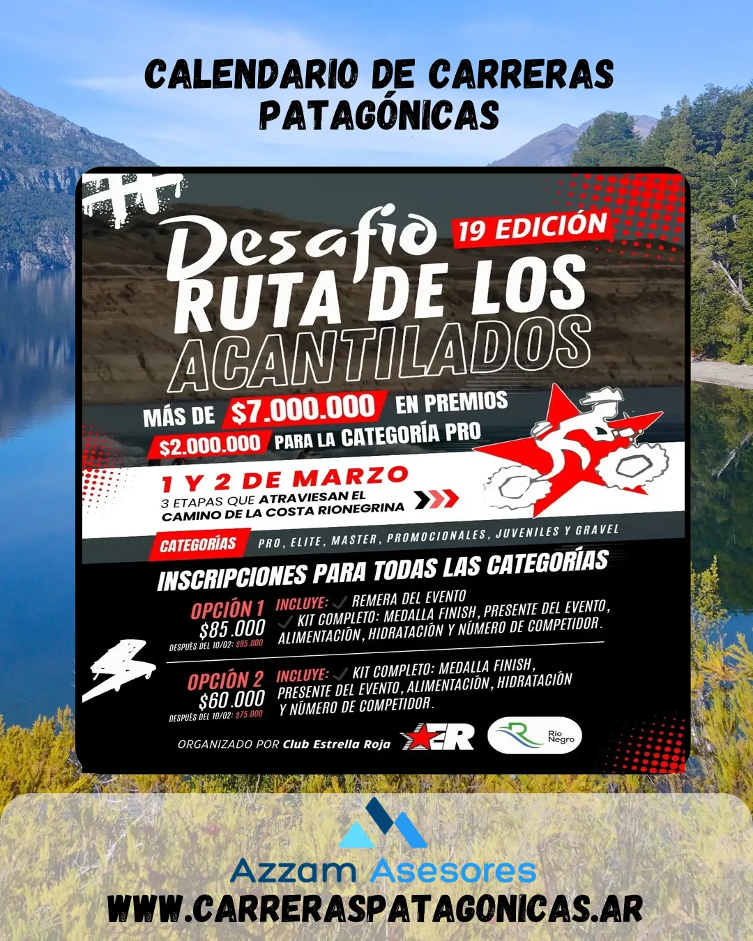 Flyer de Desafío Ruta de los Acantilados 2025