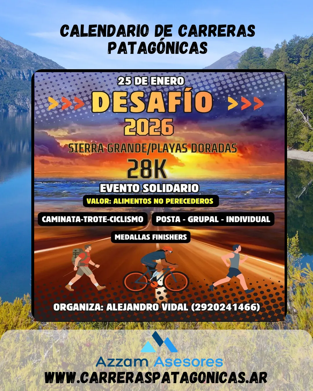 Flyer de Desafío Sierra Grande – Playas Doradas 2026