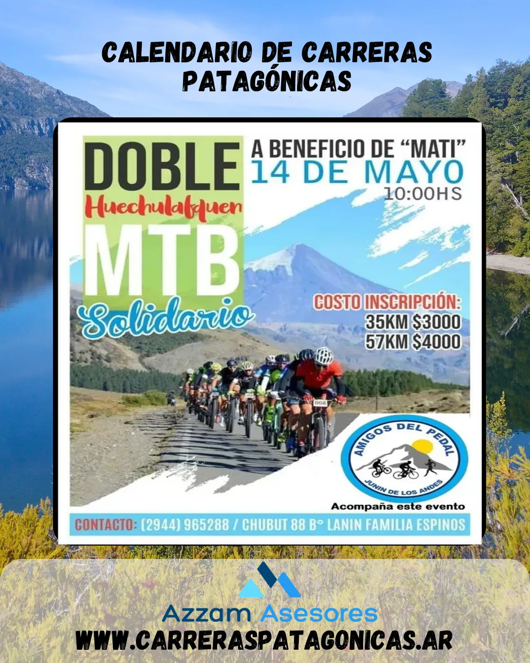 Flyer de DOBLE HUECHULAFQUEN -MTB SOLIDARIO 2022