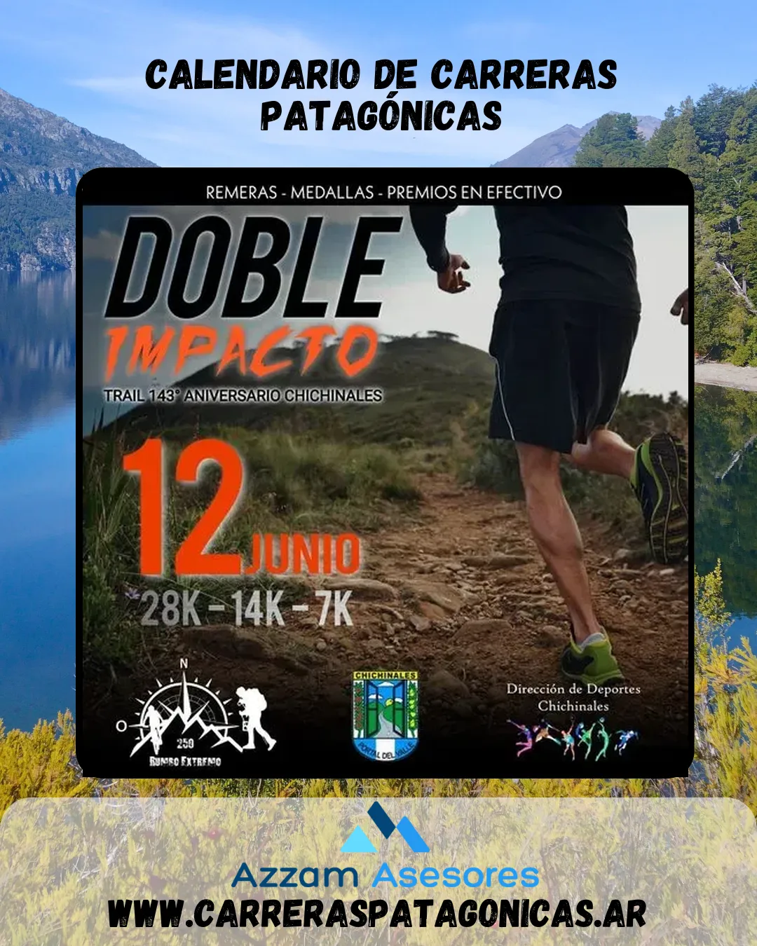 Flyer de DOBLE IMPACTO TRAIL ANIVERSARIO CHICHINALES 2022