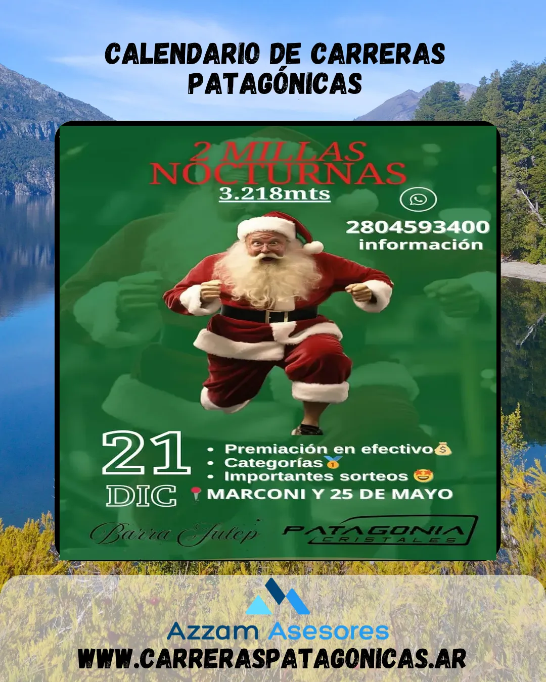 Flyer de Dos Millas Nocturnas de Navidad 2024