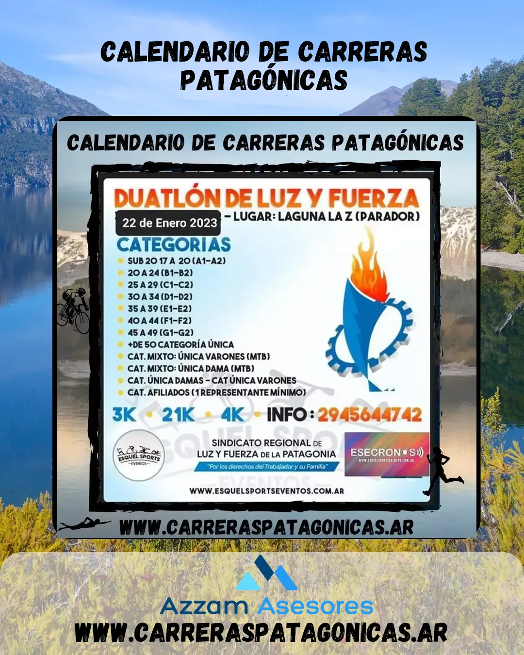 Flyer de Duantlón de Luz y Fuerza 2023