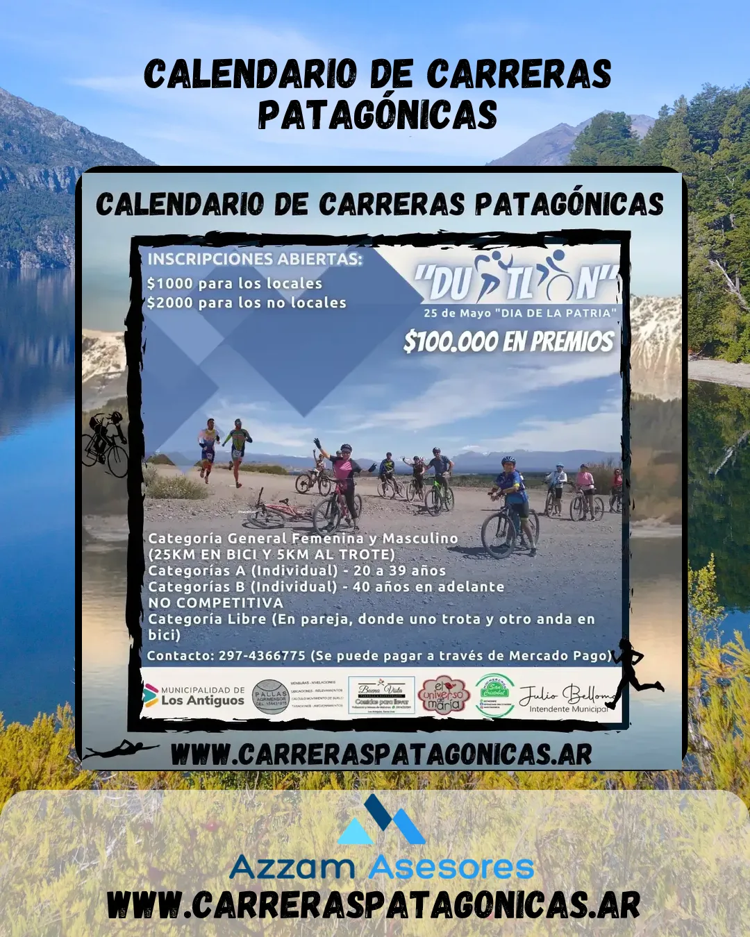 Flyer de Duatlón 25 de mayo «Día de la Patria» 2023
