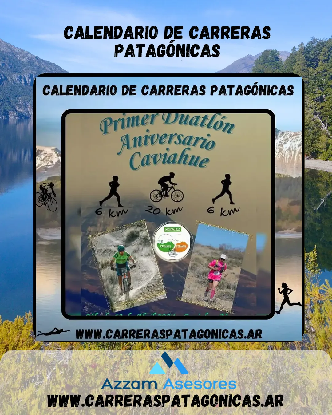 Flyer de Duatlón Aniversario Caviahue 2024