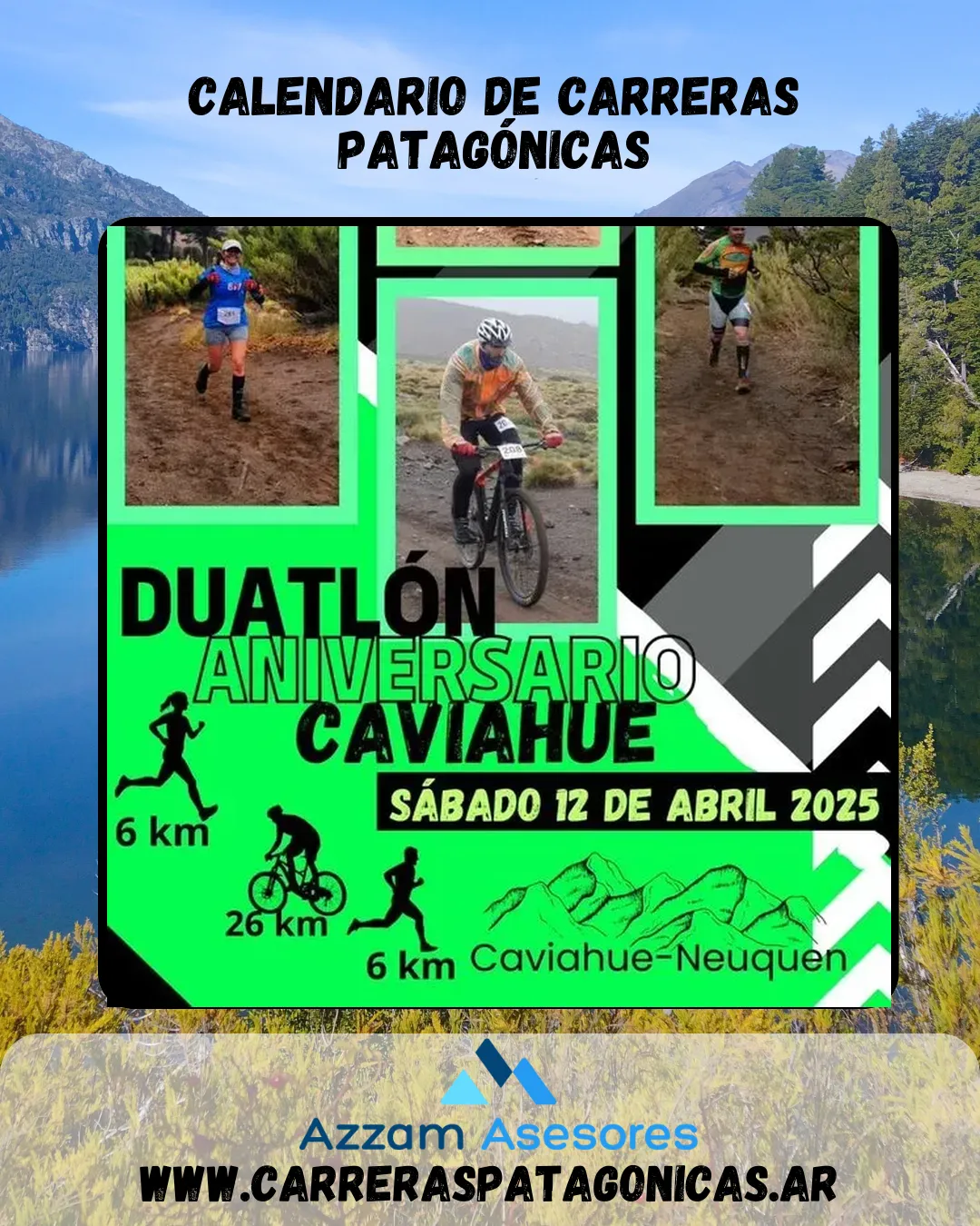 Flyer de Duatlón Aniversario Caviahue 2025