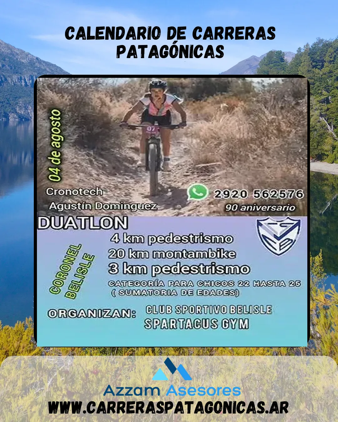 Flyer de Duatlón Aniversario Club Sportivo Belisle 2024