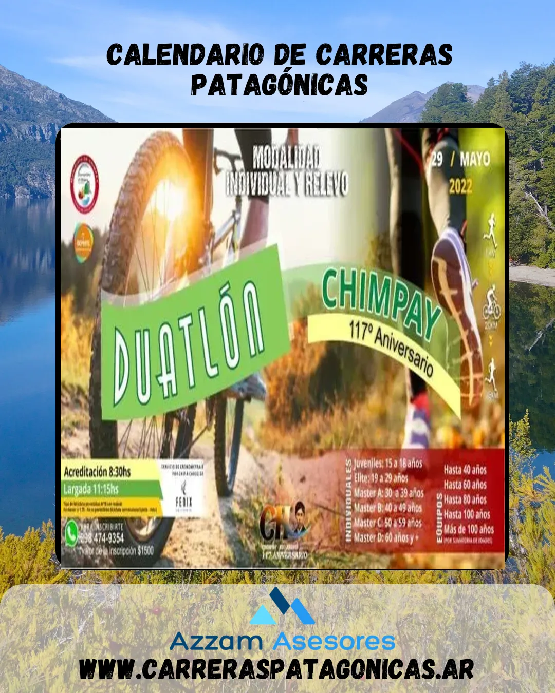 Flyer de DUATLÓN CHIMPAY 117° ANIVERSARIO 2022