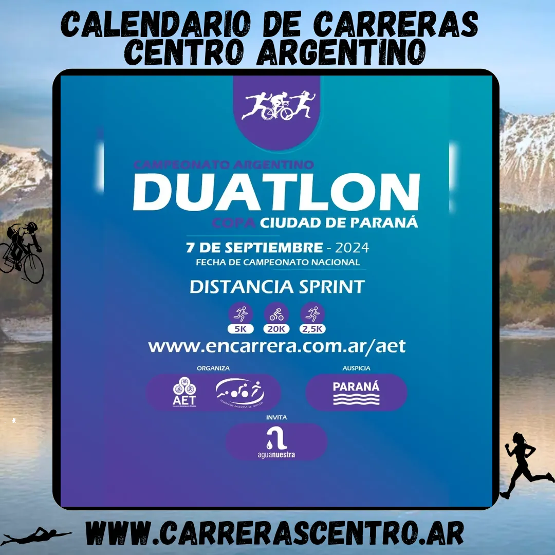Flyer de Duatlón Ciudad de Paraná 2024