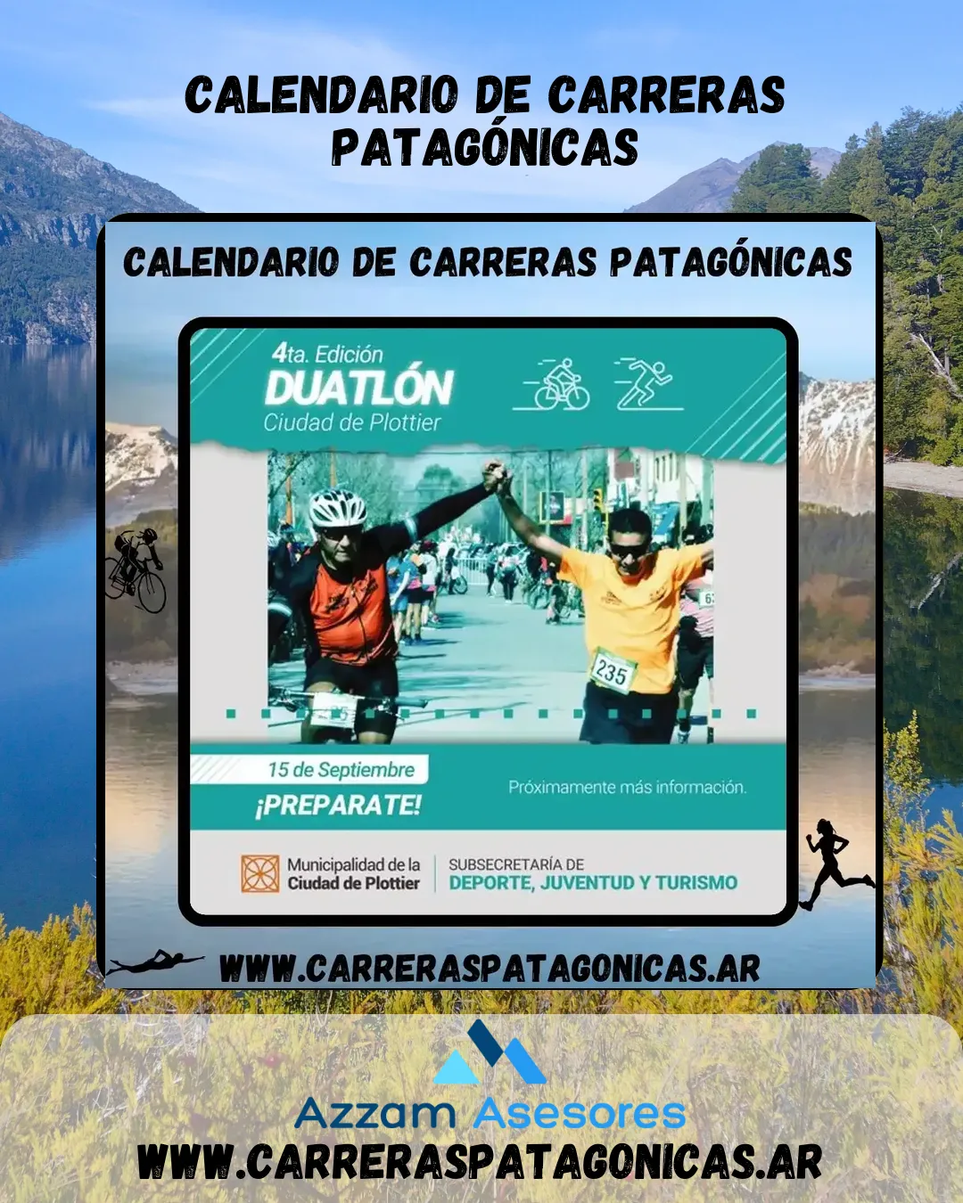 Flyer de Duatlón Ciudad de Plottier 2024