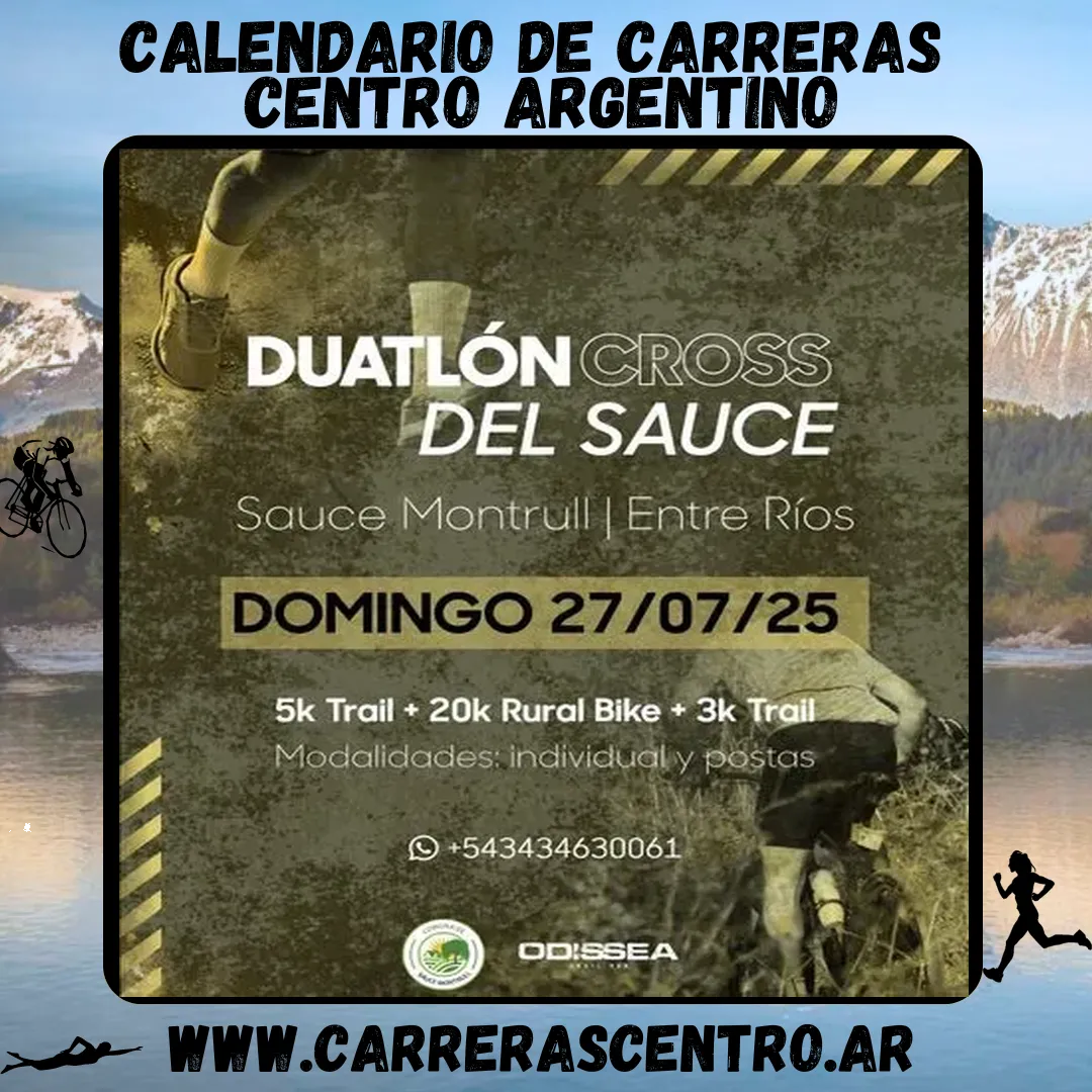 Flyer de Duatlón Cross del Sauce 2025