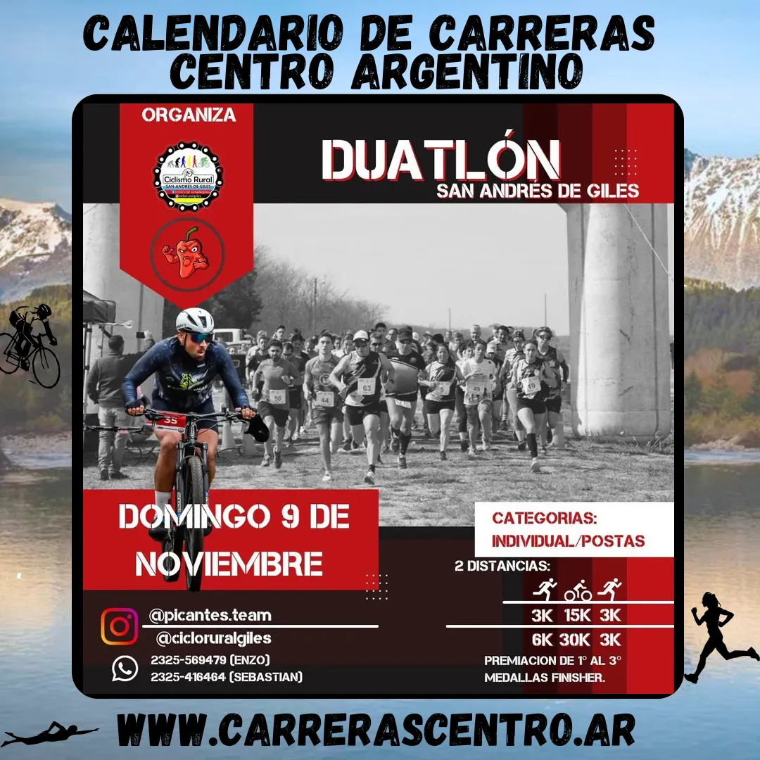 Flyer de Duatlón Cross San Andrés de Giles 2025