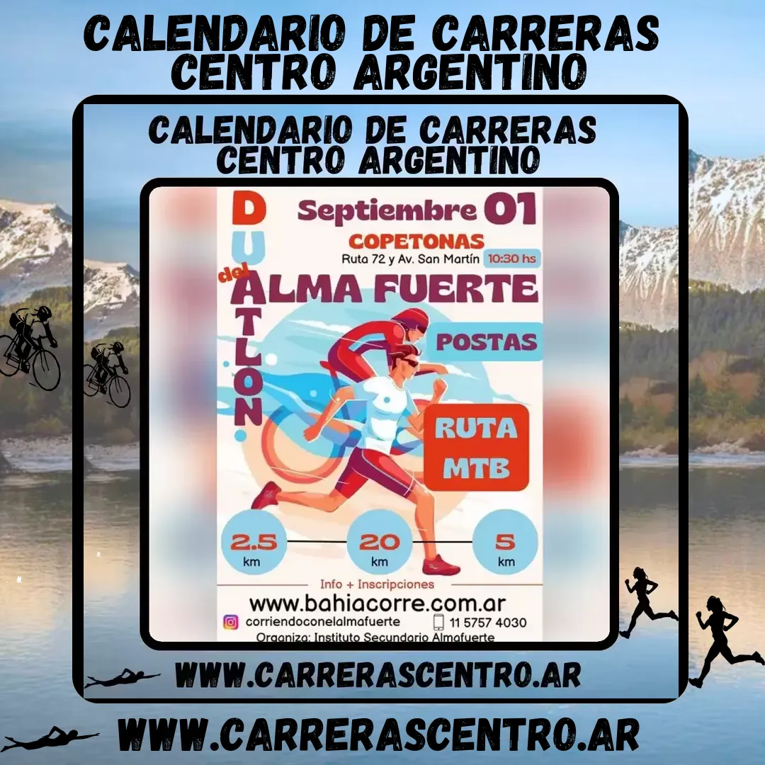 Flyer de Duatlón del Alma Fuerte 2024