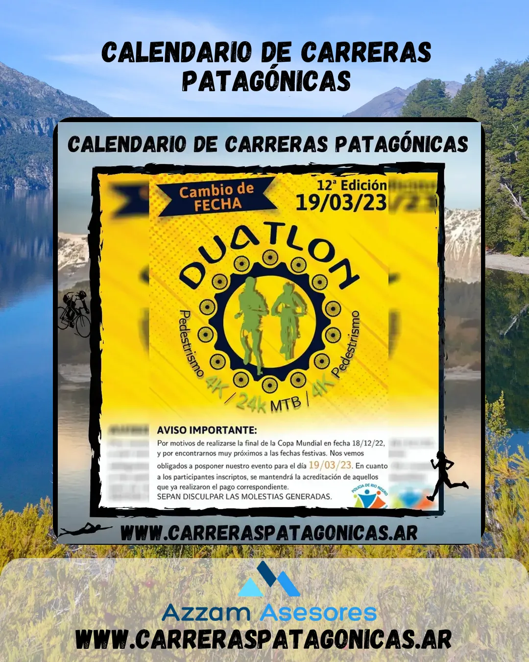 Flyer de Duatlón Día de la Policía RN 2023