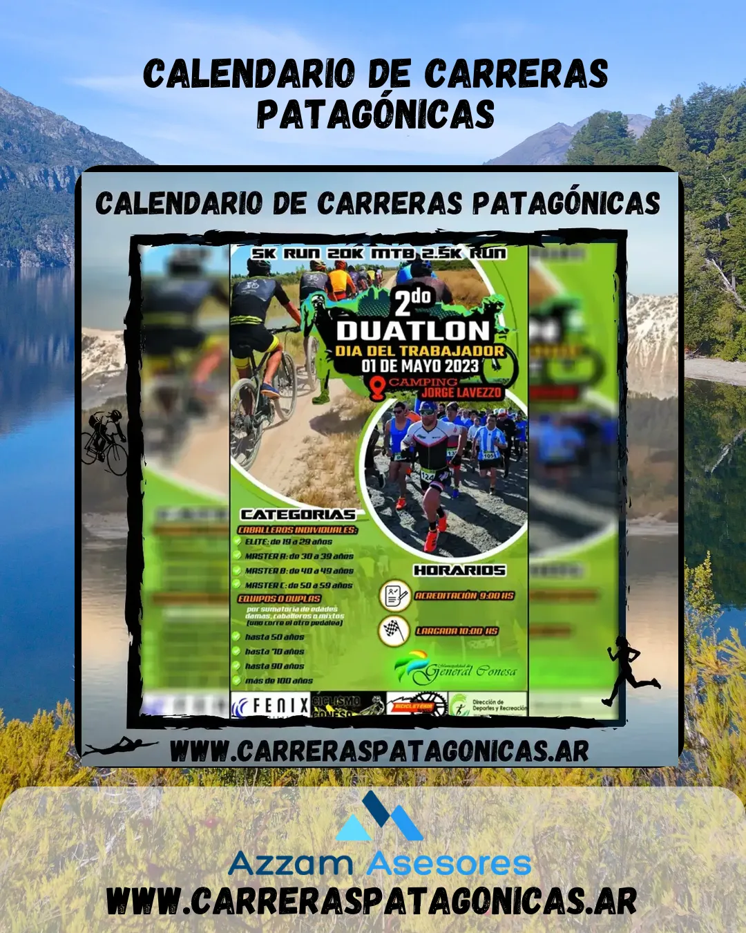 Flyer de Duatlón Día del Trabajador 2023