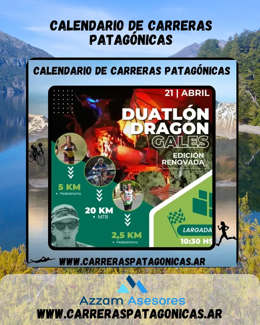Flyer de Duatlón Dragón Gales 2024