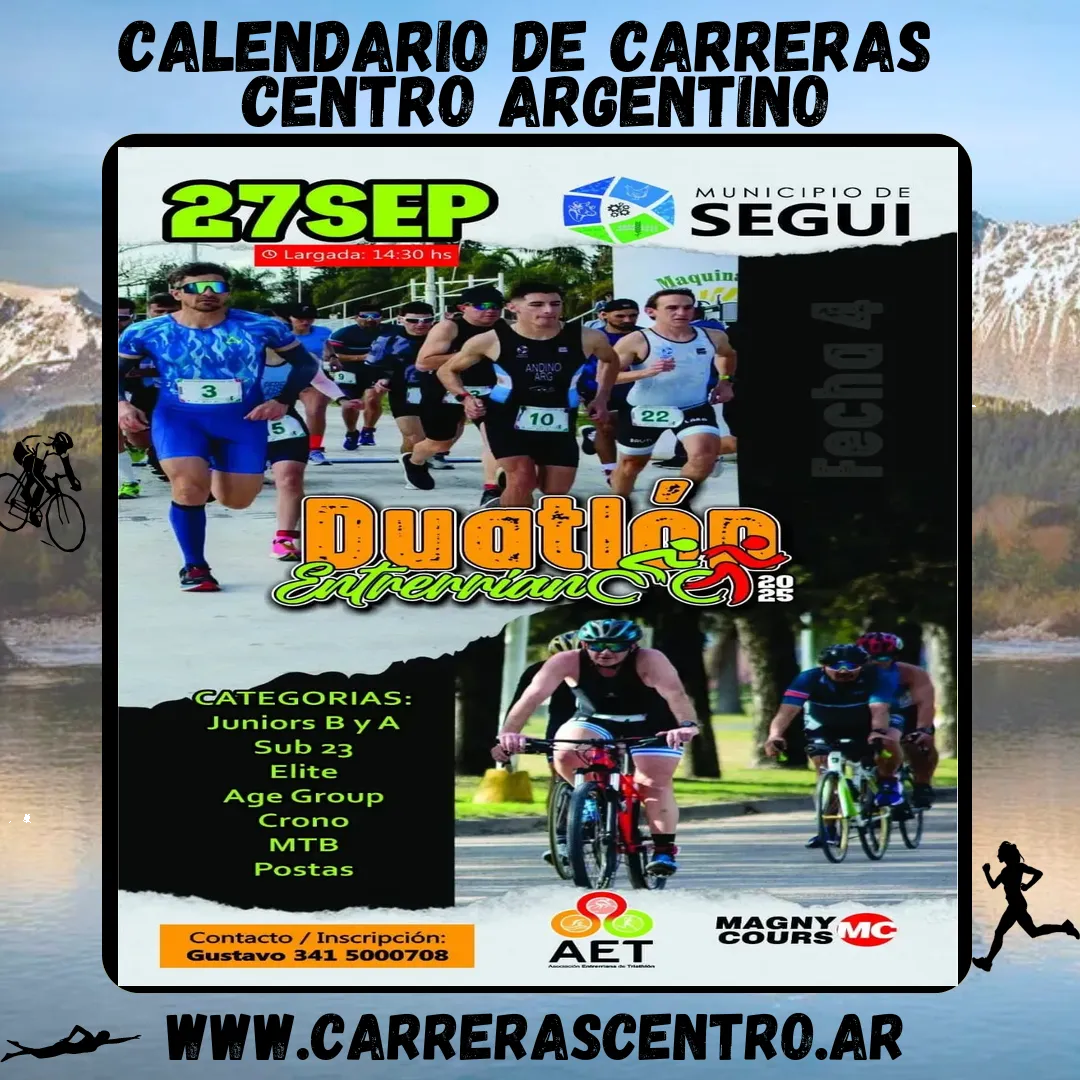 Flyer de Duatlón Entrerriano Segui 2025