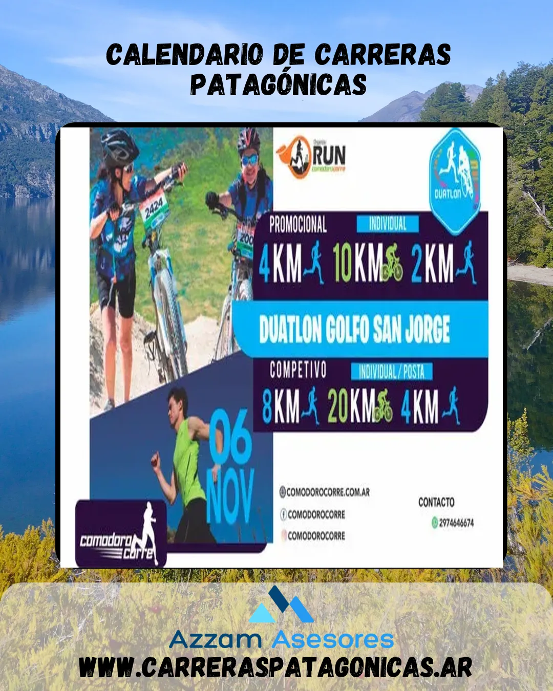 Flyer de DUATLÓN GOLFO SAN JORGE 2022