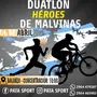 Flyer de Duatlón Héroes de Malvinas 2025