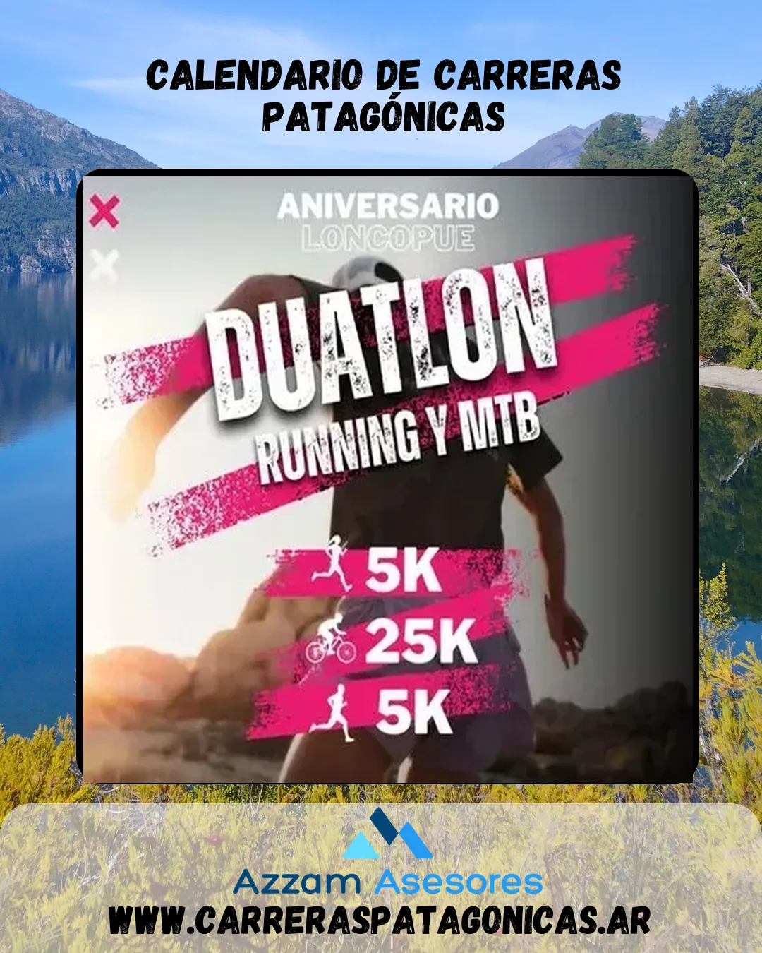Flyer de Duatlón Loncopué 2026