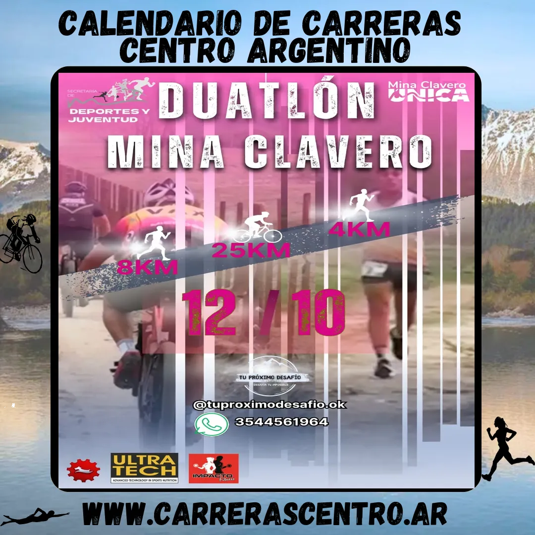 Flyer de Duatlón Mina Clavero 2025
