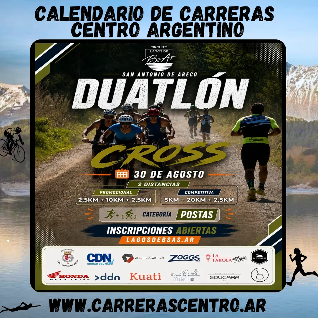 Flyer de Duatlón MTB en San Antonio de Areco 2026