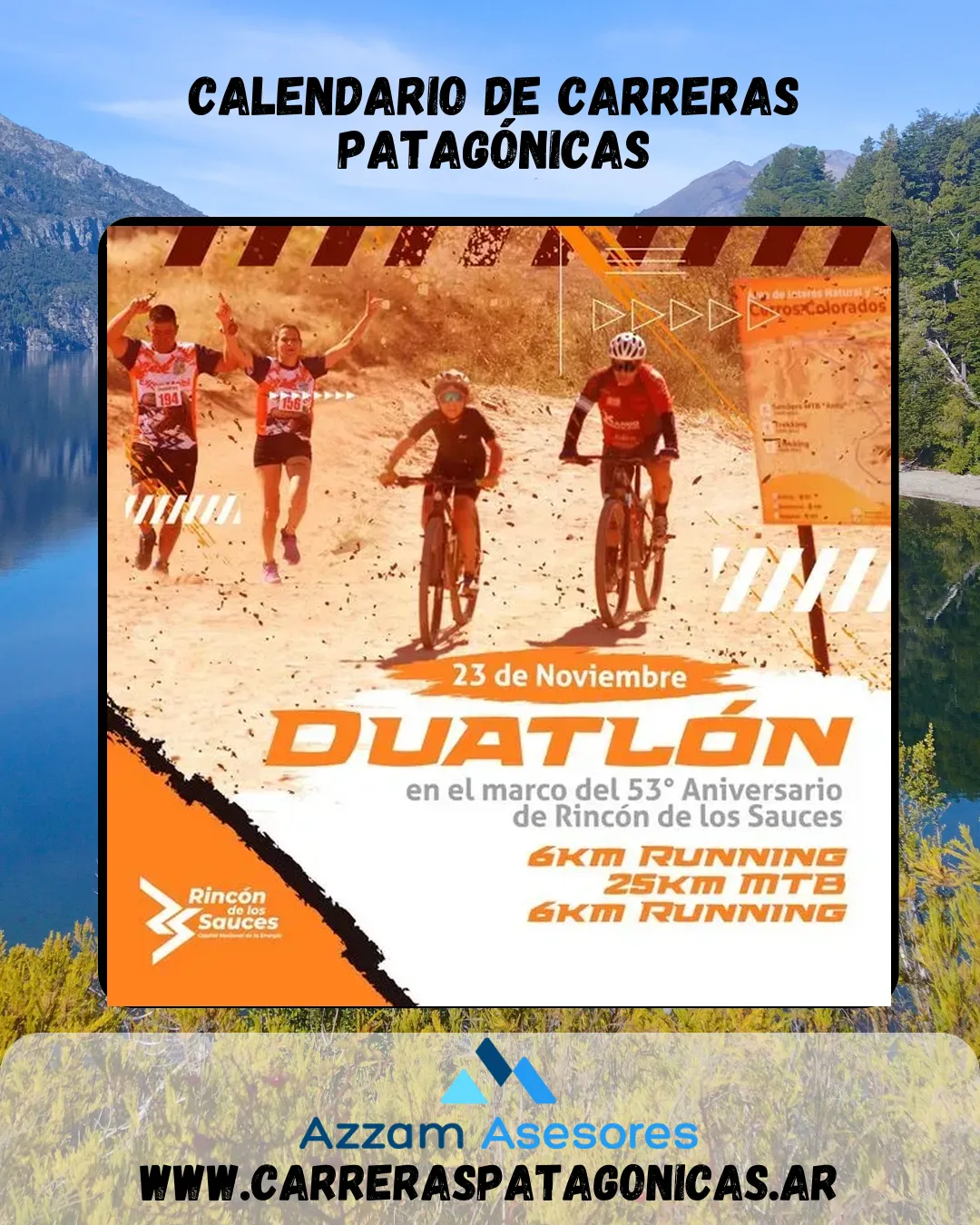 Flyer de Duatlón Rincón de los Sauces 2024