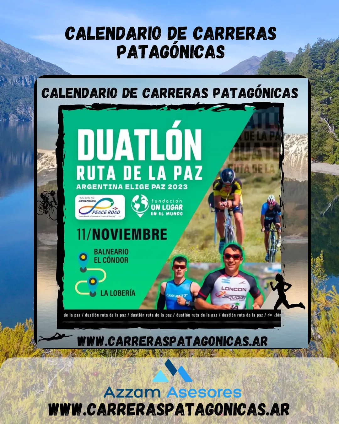 Flyer de Duatlón Ruta de la Paz 2023