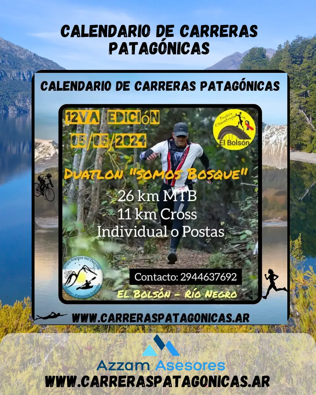 Flyer de Duatlón Somos Bosque 2024