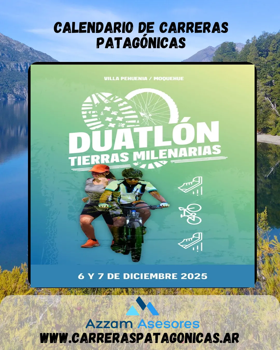 Flyer de Duatlón Tierras Milenarias 2025