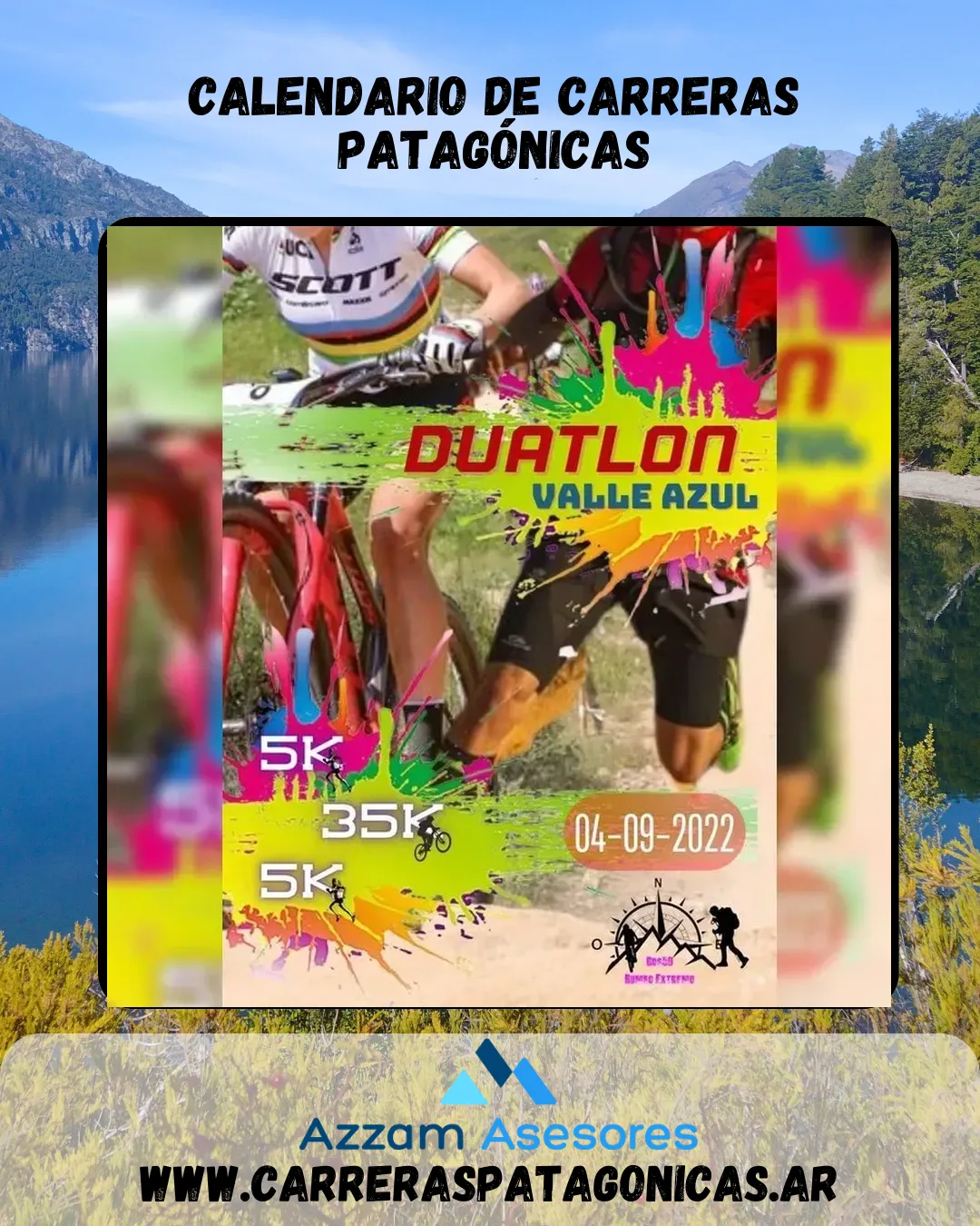 Flyer de Duatlón Valle Azul 2022